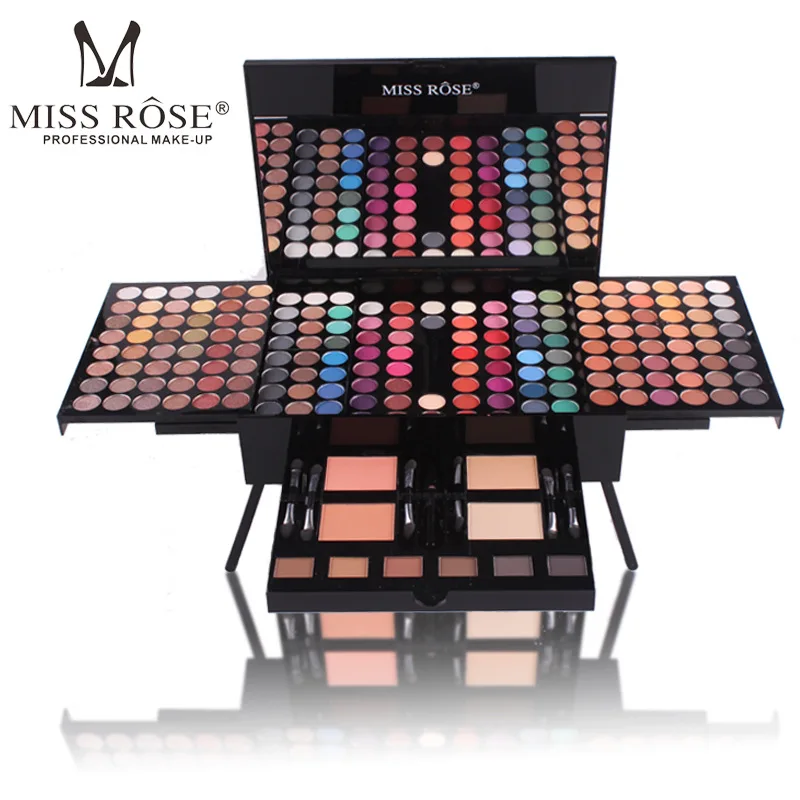 Полноцветная палитра теней для век Miss Rose Pro 180 Модный женский косметический футляр профессиональные инструменты