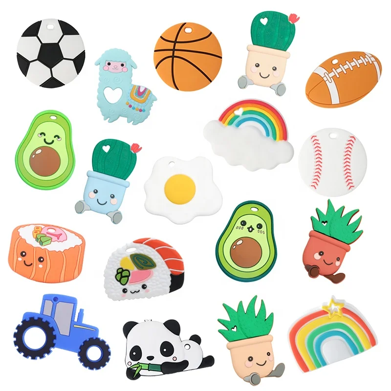 Christmas new arrival rainbow donut silicone baby chewable teething sensory toys teethers