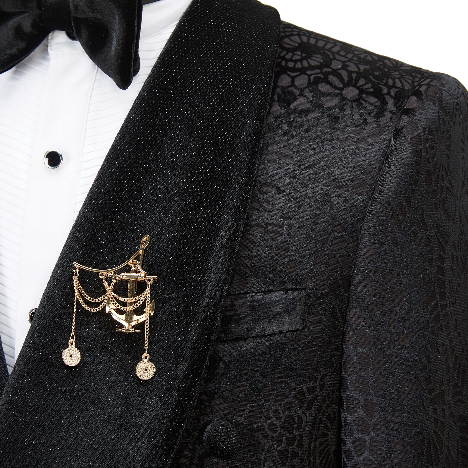 C-D-G Latest Coat Design Men Suits Tailor-Made Tuxedo 4 Pieces Blazer Velvet Lapel Wedding Party Groom Costume Homme