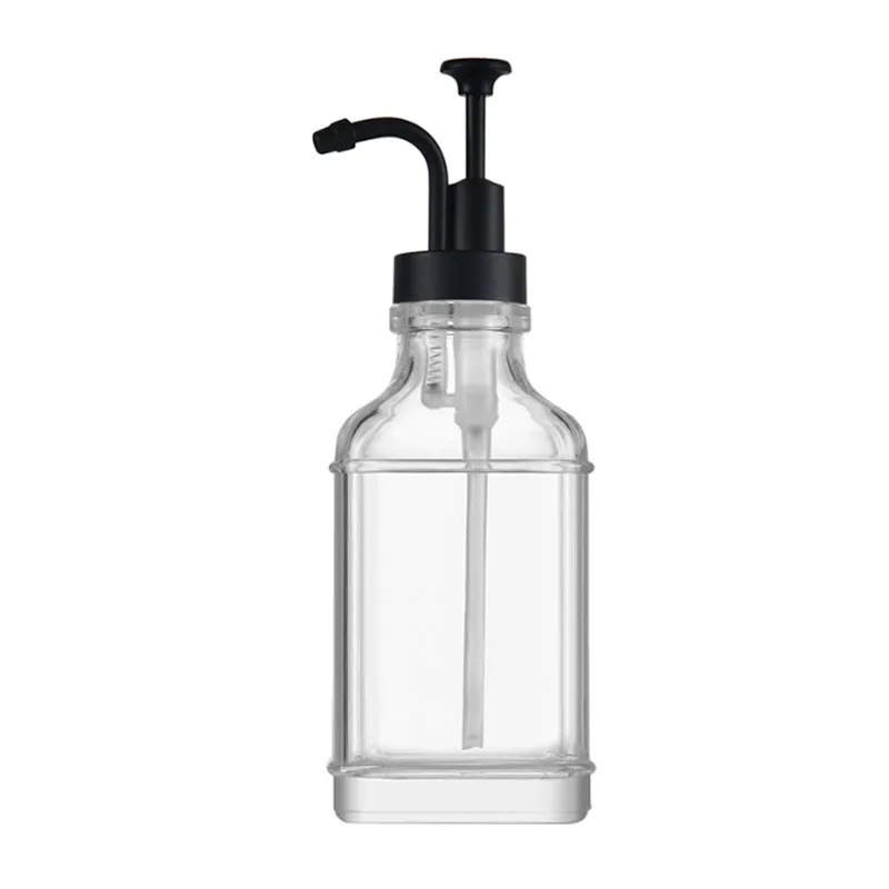 Larix Bathroom Accessories Glass Soap Dispenser Glass Bottle Coffee Syrup Dispenser with Pump