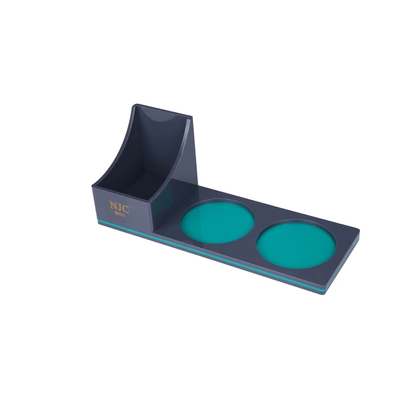 
acrylic rectangle dark blue with trimtowel service tray holder for 5 star hotel guest room 