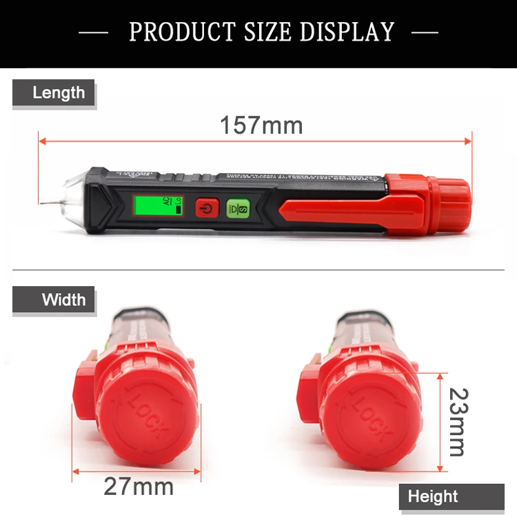 New Design 12V to 1000V Pen Type Non Contact  Voltage Detector With Flashlight