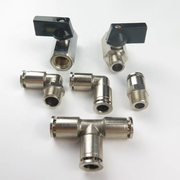 Male Elbow Straight Tee Pu Hose Connector Push Fit In Pneumatic One Touch Fitting rass Quick Connect Fittings