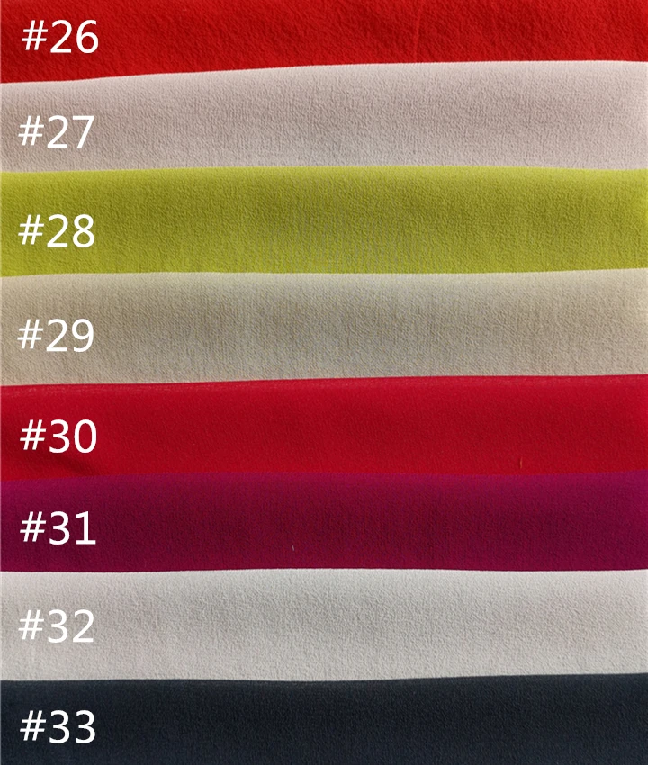 
Customized Plain Color Swatch 10MM 100% Mulberry Silk Fabric Pure Silk Georgette Fabric for Sarees 