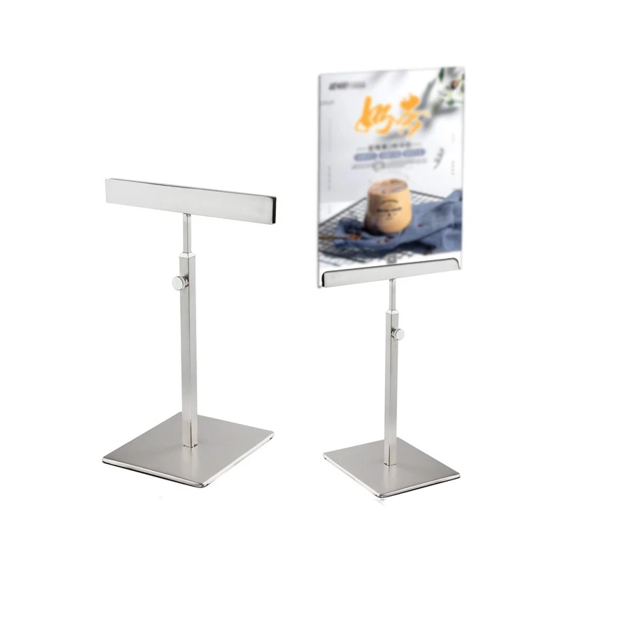 Stainless Steel Poster POP Desk Sign Bulletin Board Holder Banners Signs Display Rack