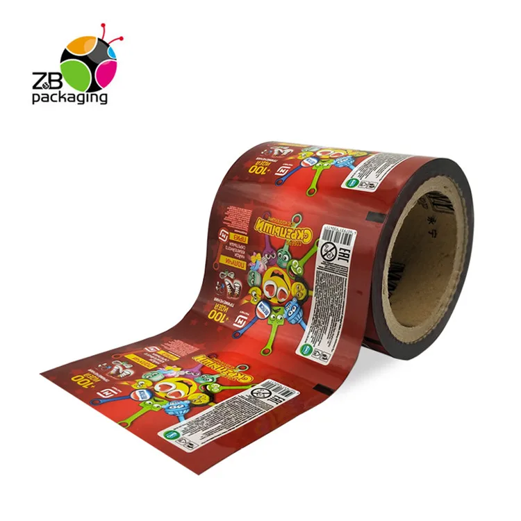 
Eco-friendly printed metallized candy sachet packaging film rolls / laminated plastic film roll 