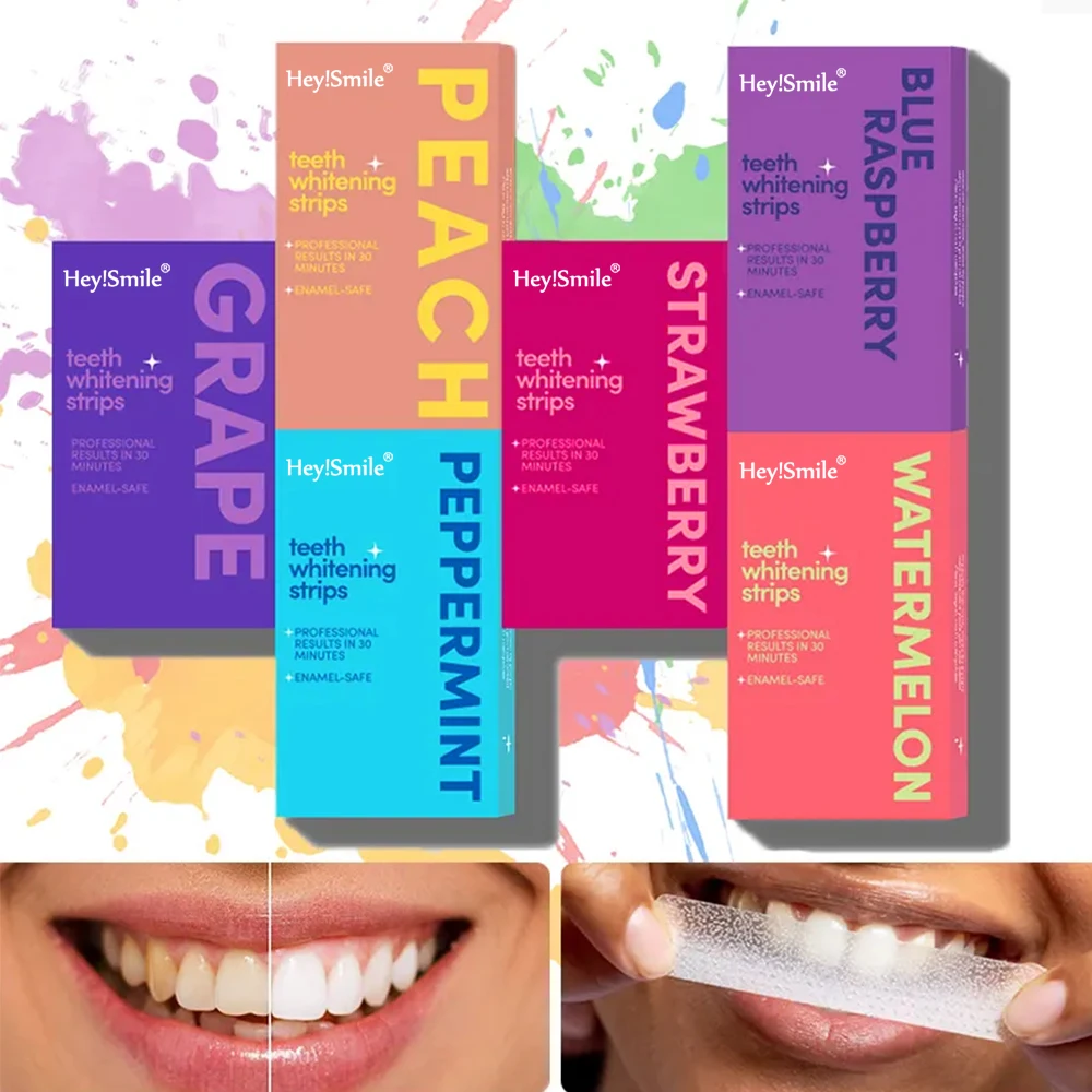 heysmile Oral Hygiene Non Peroxide PAP Fruit Flavor Dental Bleaching Tooth Strip Whitening Teeth Home Whitening Strips