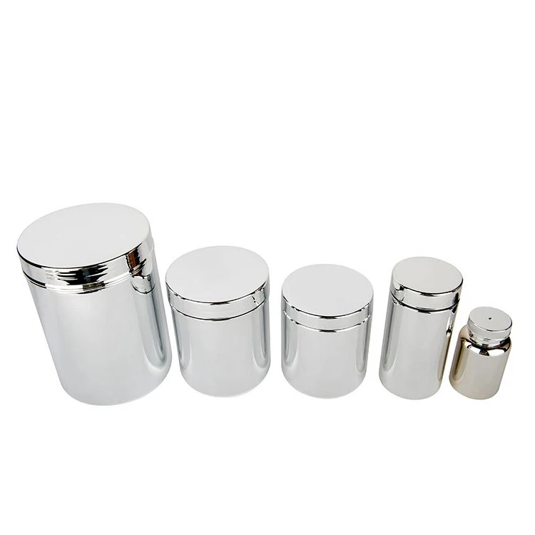 RTCO HDPE Silver Chromed Protein Powder Supplement Packaging Bottle
