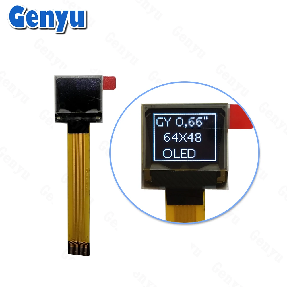 0 66 дюймов OLED 64 х 48 точек свет белый 8-бит параллельно SPI IIC SSD1306BZ 16 контактный FPC тонкая пленка Мини Дисплей