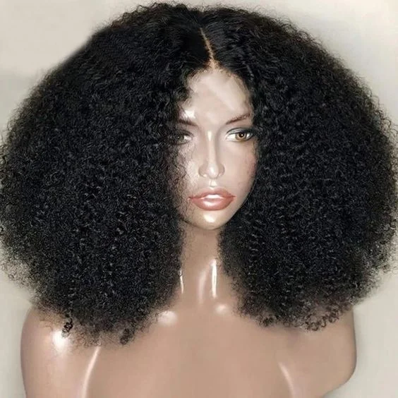 Cheap Afro Kinky Curly Raw Indian Virgin Human Hair Hd Full Lace Frontal Bob Wigs Human Hair Transparent Lace Front Wig Vendor
