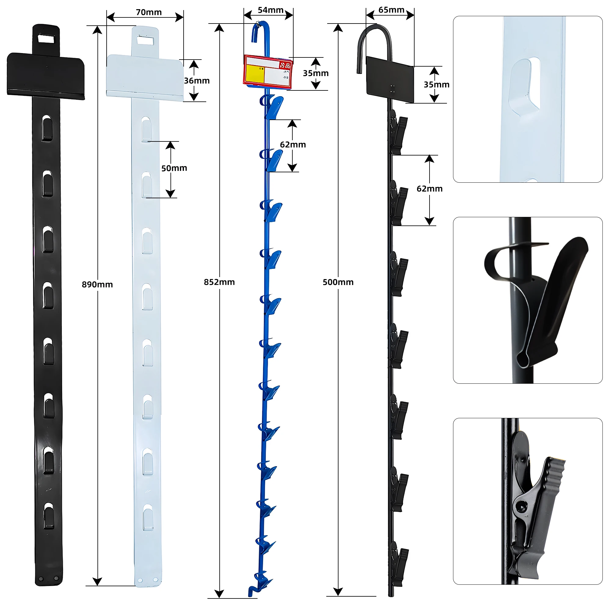 Metal Merchandising Plastic Display Hanging Clip Strips