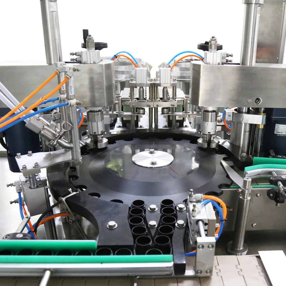 Automatic cosmetic cream hair wax metal cap magnetic torque turntable capping machine