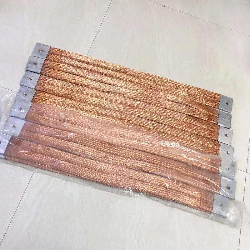 OEM/ODM Automobile Engine Battery Electrical Flexible Connecting Cable Braided Copper Tape Bonding Jumper Strip Wire