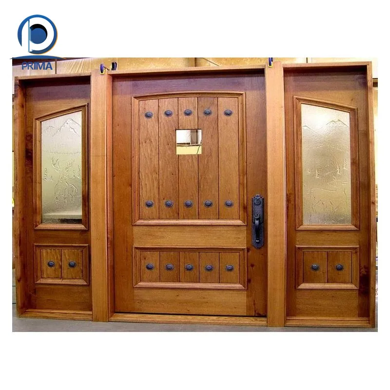 Hot Sale Teak Solid Wood Front Door Design Walnut Wooden Main Doors