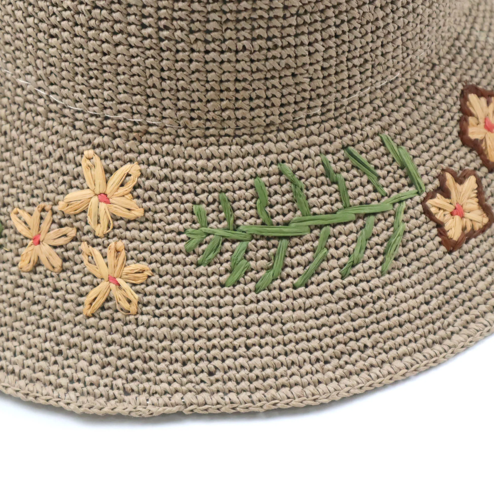 Factory Oem Girl Embroidery Wide Brim Sun Protect Beach Floppy Hats