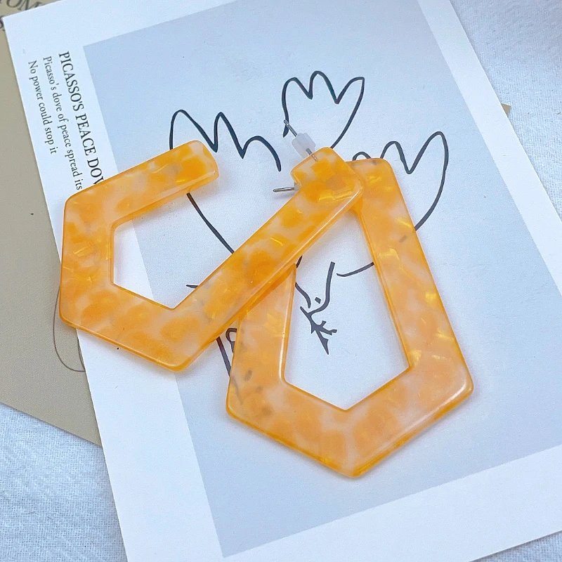 Wholesale Fashion Jewelry Designer Homemade Acrylic Fashion Bohemian Huggies  Earrings