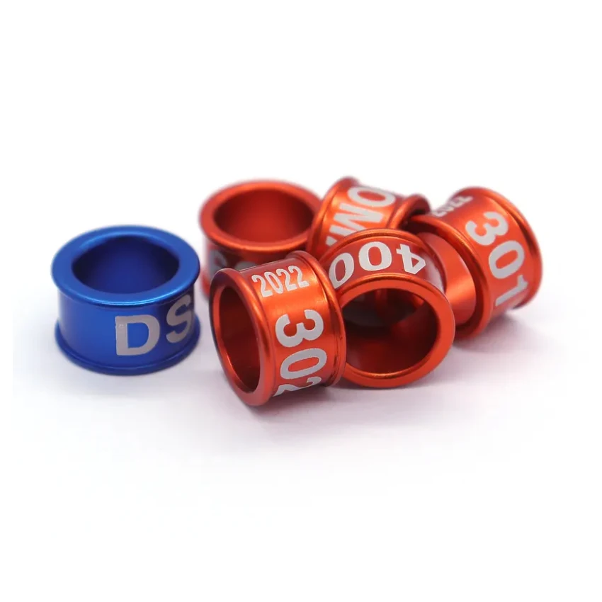 Closed Open Aluminum Colorful Pigeon Parrot Leg Ring For Poultry Numbered Chicken Foot Identification Band Bird Accessories