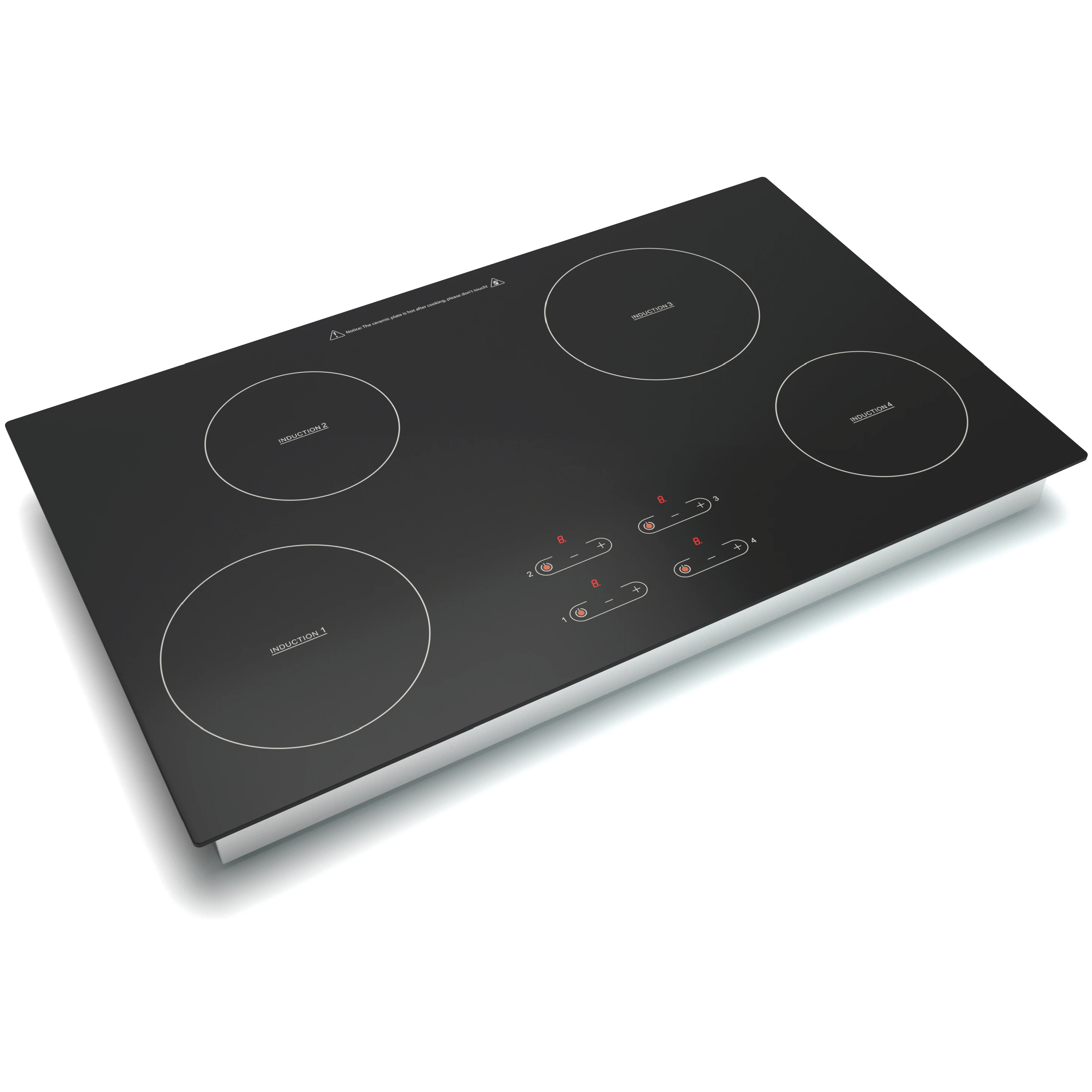 Hot Sales 6800W Five Minutes Boost Function Black Color Built-In 4 Burner Design Induction Cooker Cooktop