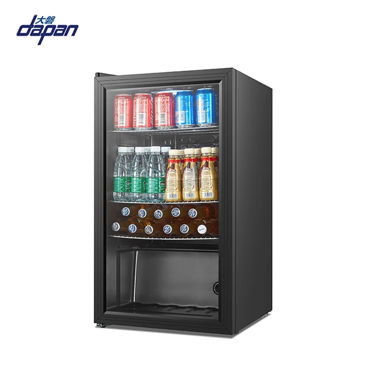 93L high quality retro custom led glass door mini fridge for beverage