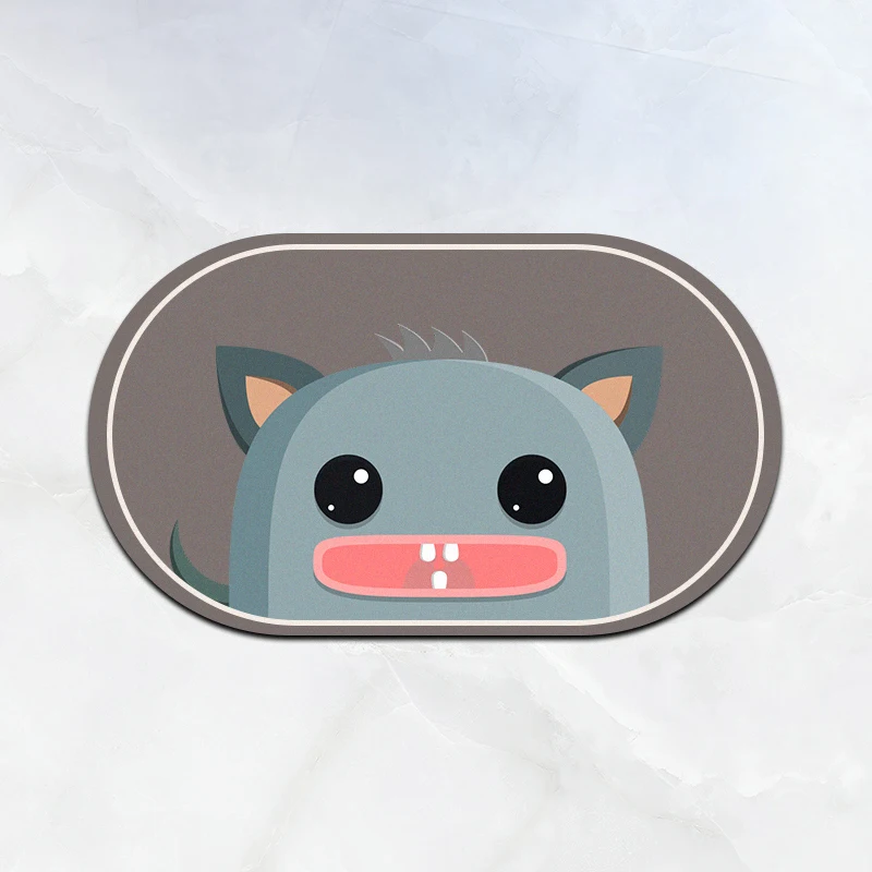 2023 Stone Bath Mat Custom Diatomaceous Earth Shower Mat Non-slip Super Absorbent Quick Drying Silicone Slab Bathroom Floor Mat