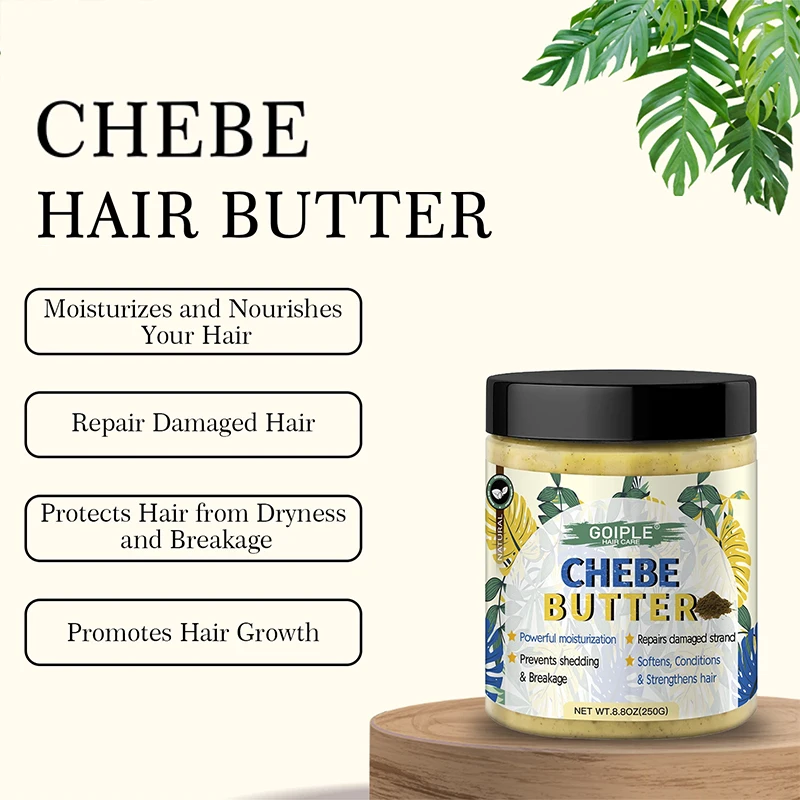Private Label Chebe Butter for Deep Nourishes Hair Follicle Healthy Growth Repair Damaged Hair Oil Wholesale Chebe Powder 8.8oz