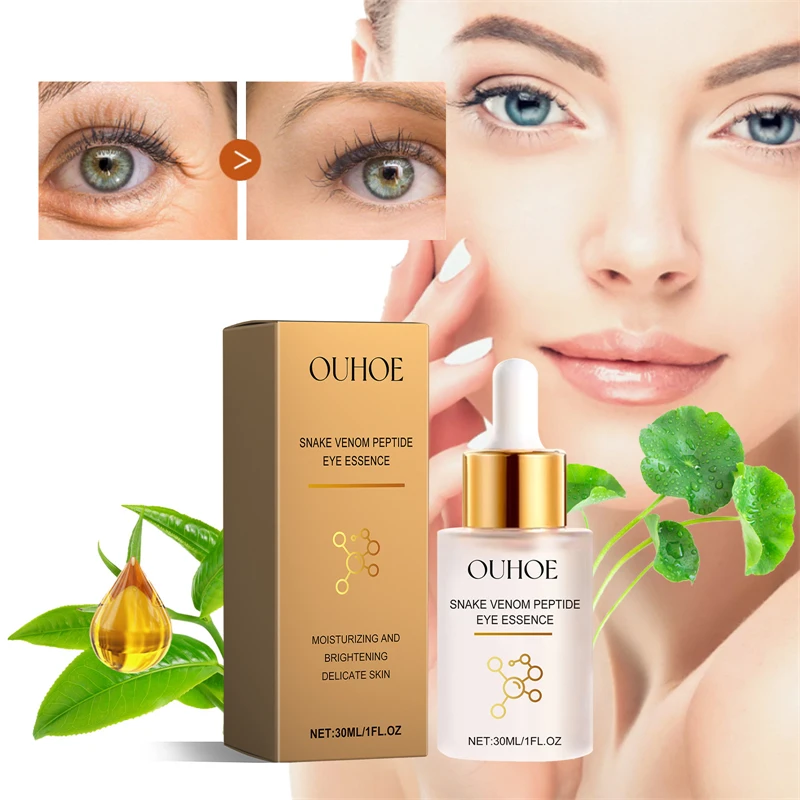 OUHOE 30ml snake venom peptide eye essence moisturizing brightening dark circles wrinkles fine lines eye bag removing serum