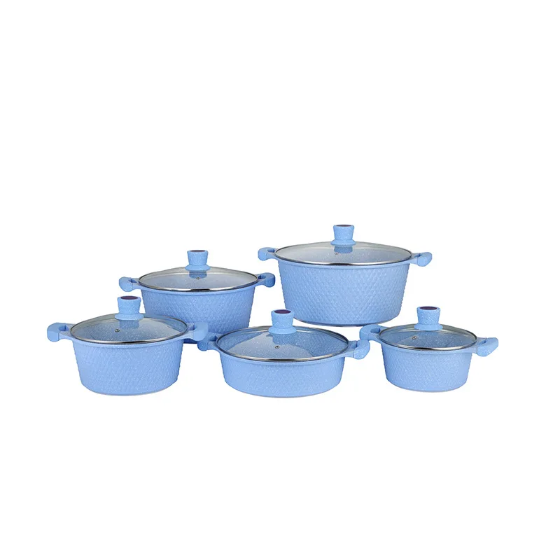 10pcs Aluminum Pot Set Non Stick Cookware and Cooking Pots