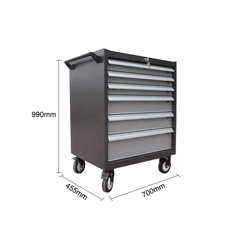 Wholesale Professional Tool Chest Roller Cabinet Six Drawer Tool Trolley with Wheels & Brake