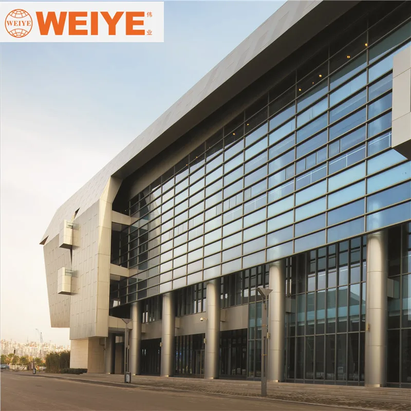 WEIYE visible frame aluminum glazing curtain wall profile aluminum panel curtain wall
