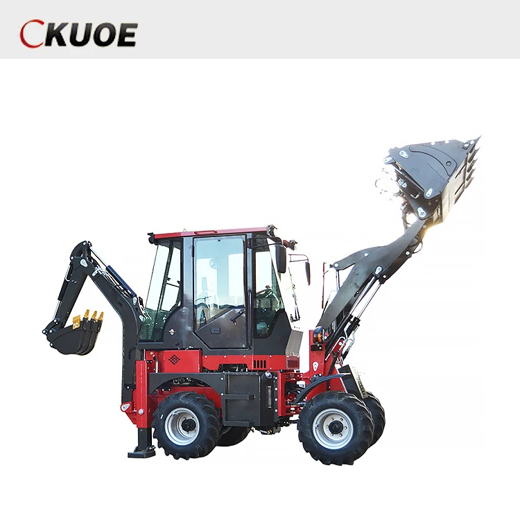 Mini Backhoe Loader Digger Excavator Machine Telescopic Wheel Back Hoe Made In China With Excavators Accessories