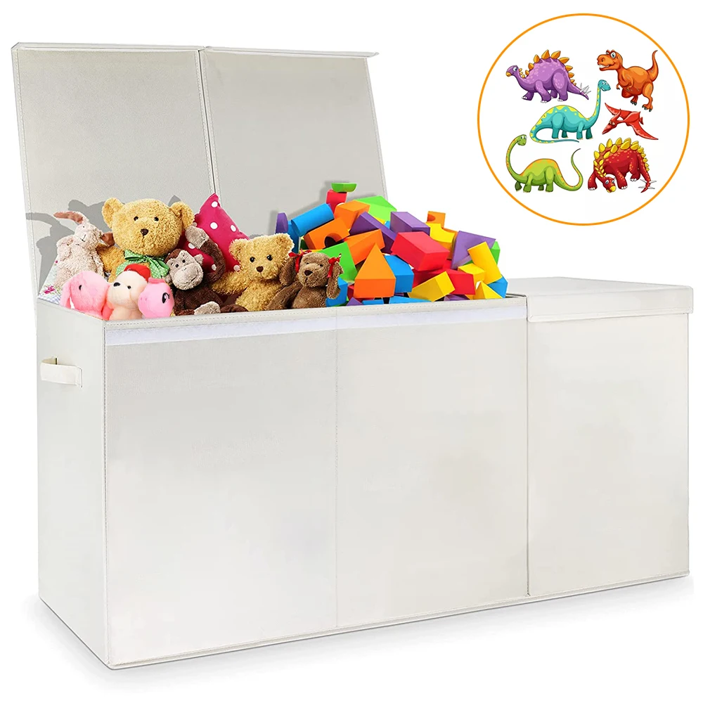 Foldable Large Kids Toy Box Chest Storage Organizer Cubes Organizer Collapsible Large Toy Storage Box & Bins with Lid