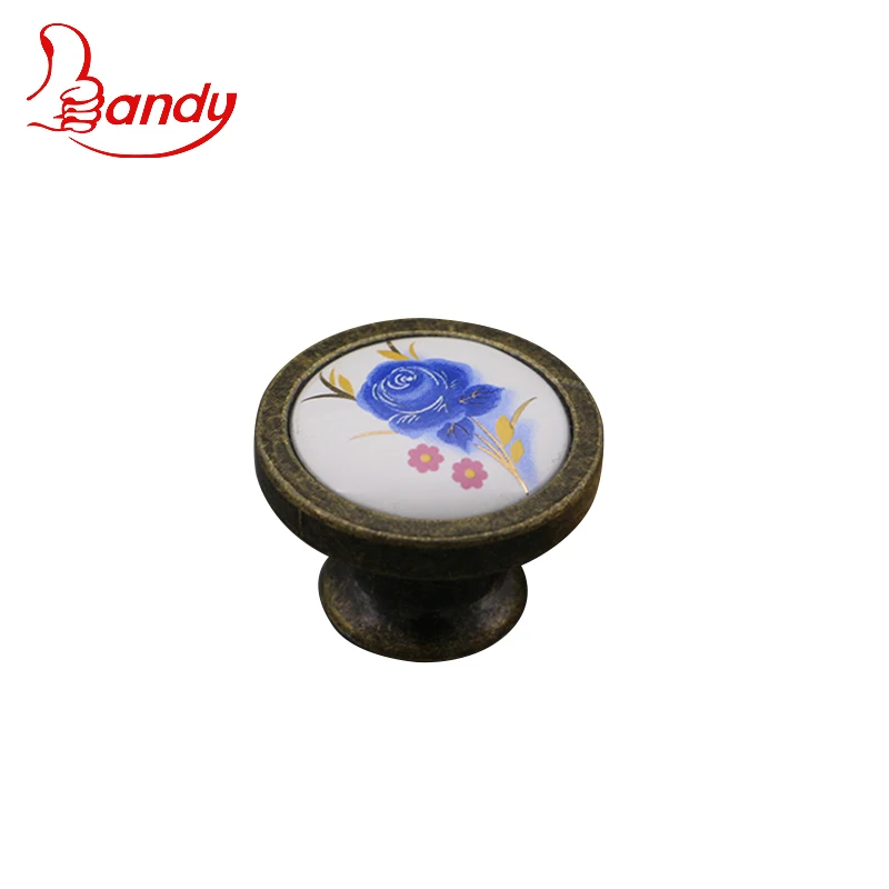zinc alloy zamak customized patten ceramic knob AB AC color customized usage for cabinet drop dresser wardrobe knob handles