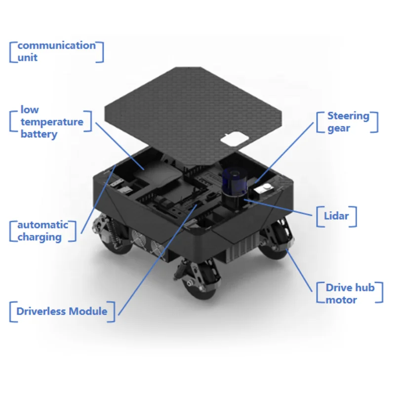 Autonomous Return Charging Four Wheel Drive Scientific Research Version Of The Robot Custom AGV Chassis