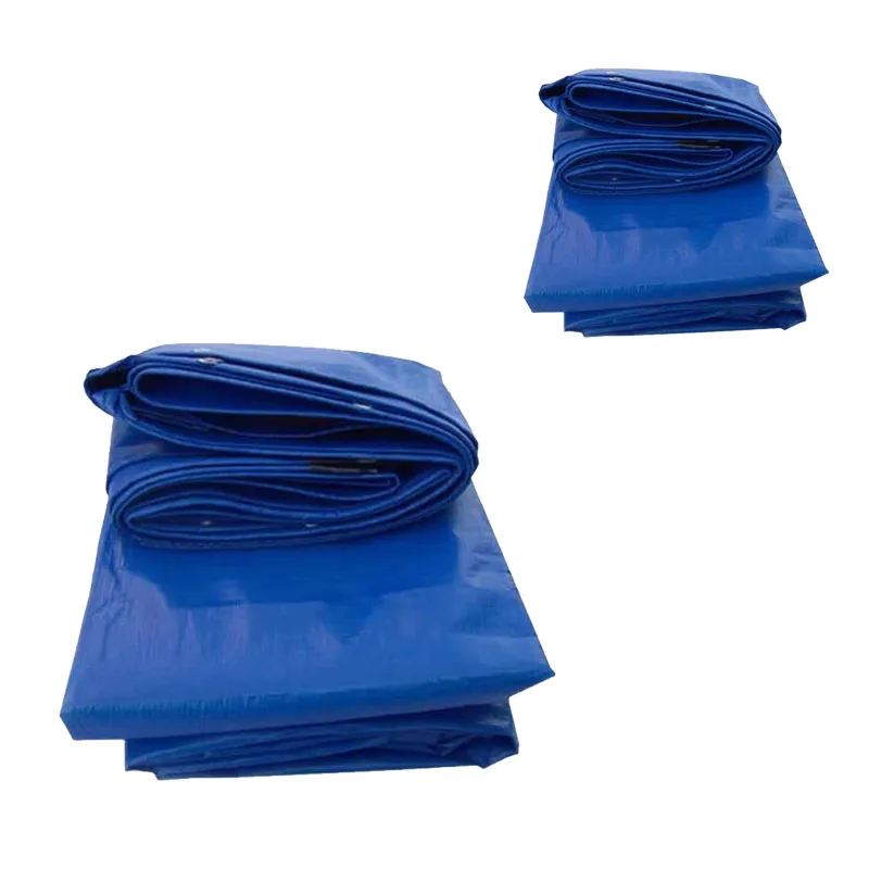Pe Tarpaulin Roll Fabric Plastic Sheet Poly Tarps 220g Finished Sheets Blue Sliver HDPE Tarpaulins for Truck Cover