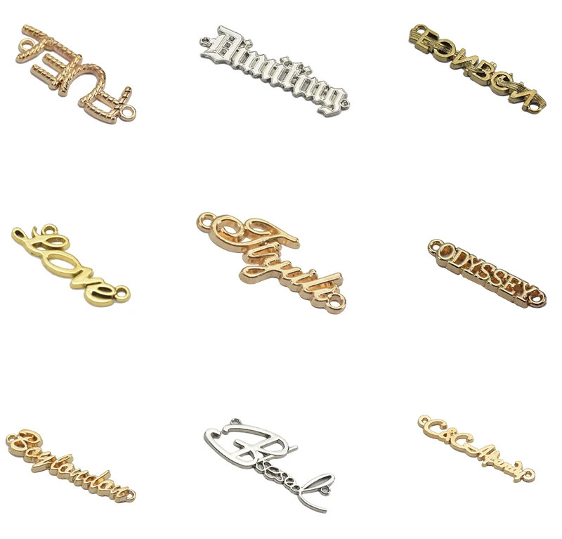 Design Brand Logo Engraved Metal Label Tag Gold Bag Garment Sewing Hole Logo Metal Clothing Label Custom Metal Tags For Swimwear