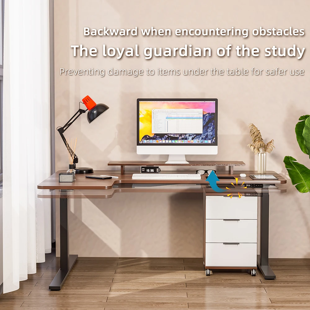 Eco Friendly Office Height Adjustable Lift Standing Desk Computer Table Electric Corner L Shape Sit Stand Desk Frame
