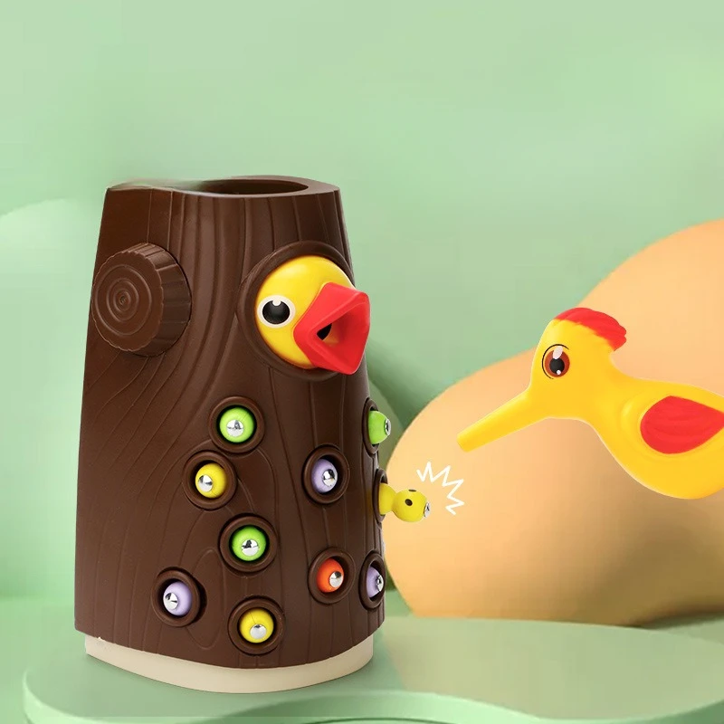 Magnetic Woodpecker Bug Hunt Game Benefits Intellectual Development Early Education Girl Children Magnetic Fishing Toy Baby