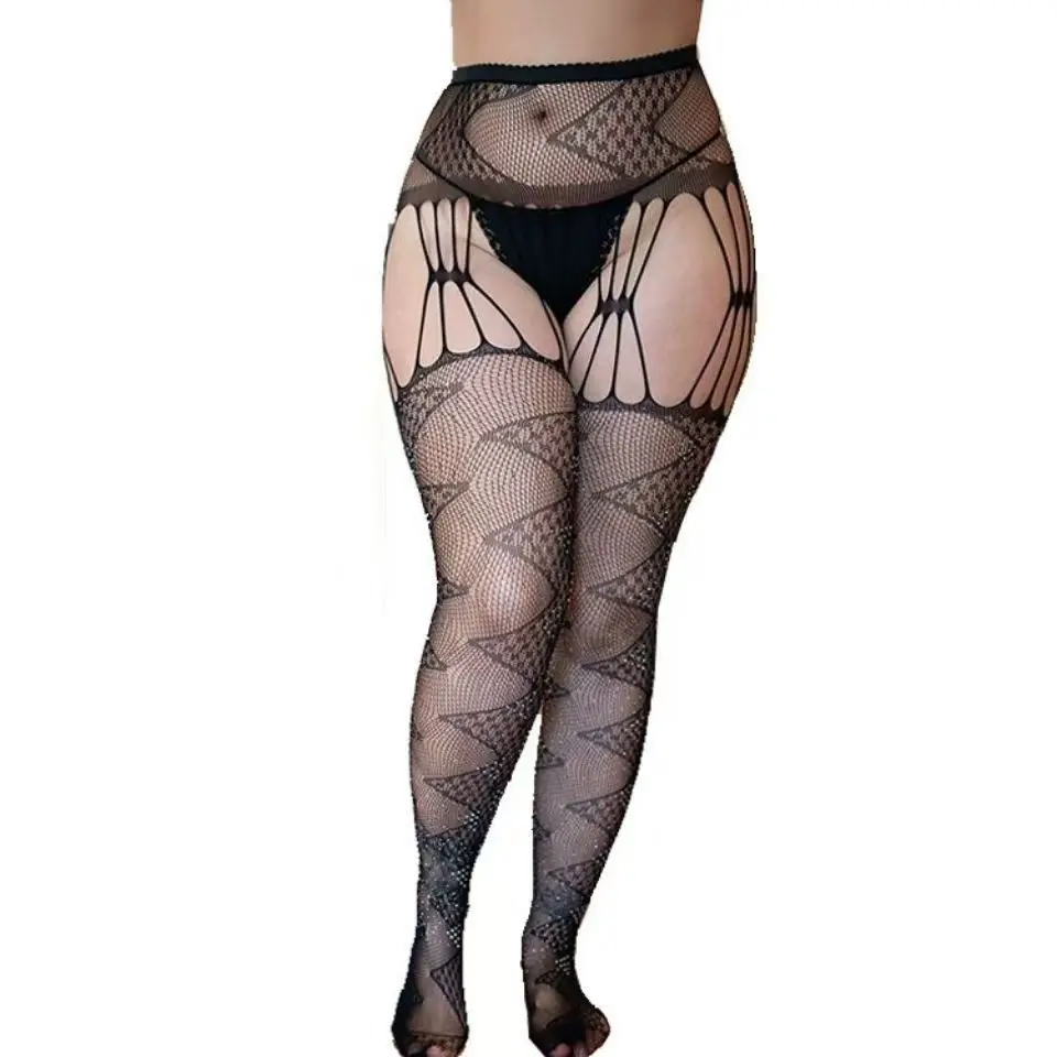 New Hot Stamping Jacquard Pants with Starry Sky Design Sexy Loose-Fitting Fishing Net Socks Mesh Silk Stockings Lace Decoration