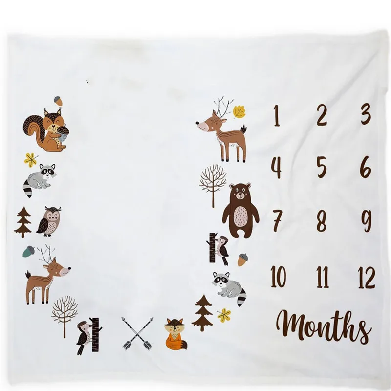 custom flannel fleece premium baby milestone blanket new born baby monthly growth blanket