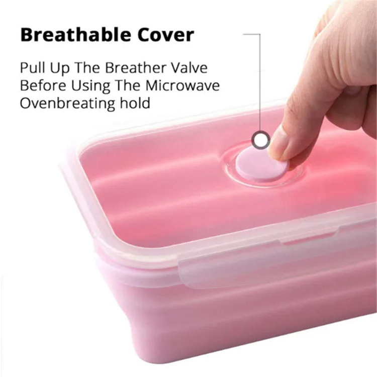 Set of 4 BPA Free Airtight Plastic Lids Small and Large Collapsible Meal Prep Container Silicone Food Storage Containers