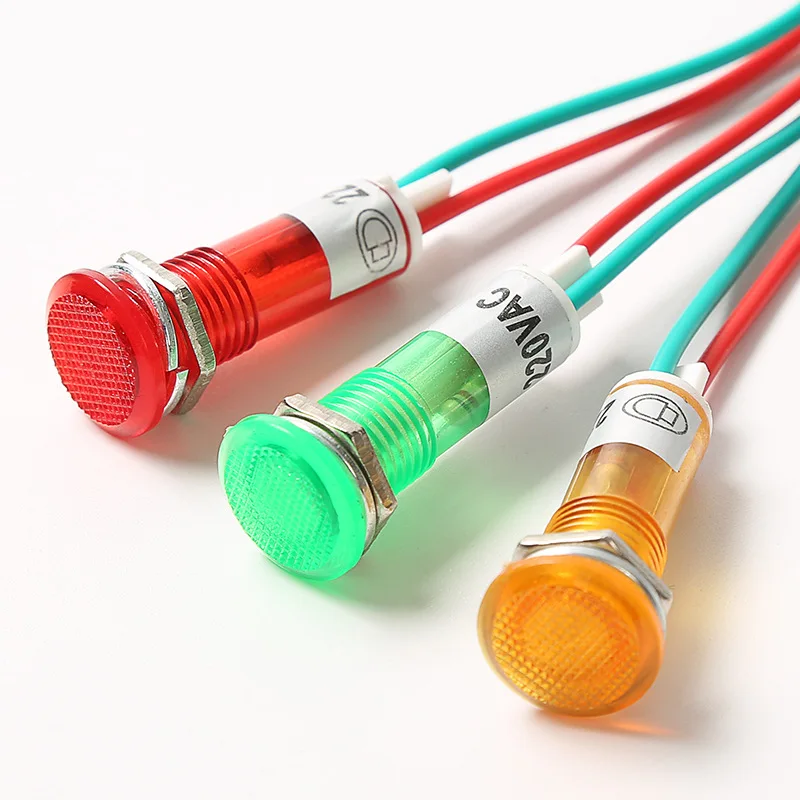 220v Red Green Yellow Plastic Round Traffic Indicator Light