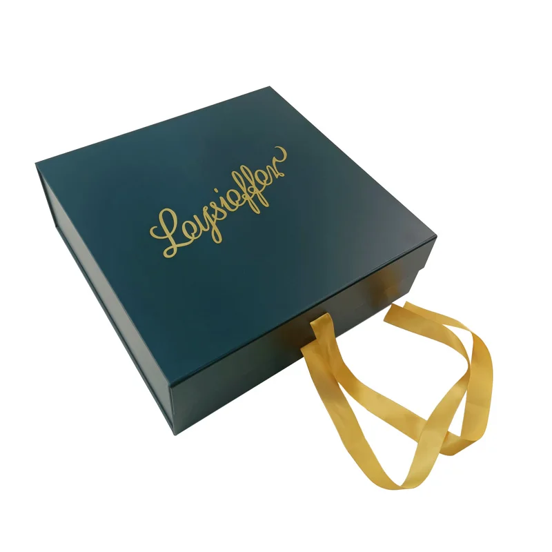 Luxury Custom Logo Clothing Swimwear Dress Pants Packaging Paper Gift Box with Ribbon Closure