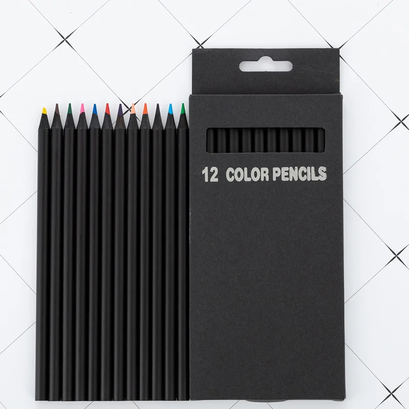 Custom Printed Logo Kids Black Cheap Stationery Construction Sketch Artist Pencils