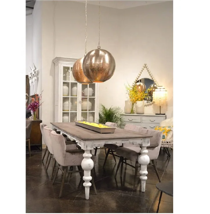 Traditional white wooden kitchen cabinet sideboard with glass panel doors