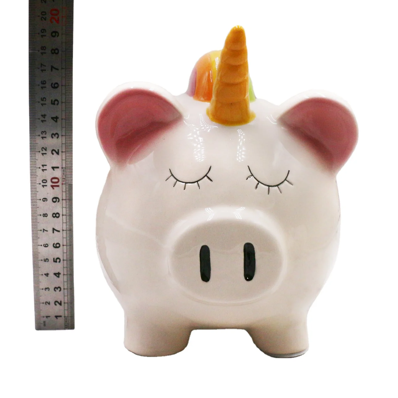 Personalized Cheap Custom Painting Ceramic unicorn Piggy Bank