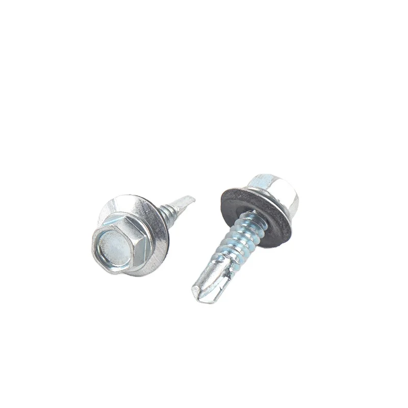 Galvanised Metal Hexagon Head Tek Wood Stainless Steel Hex Self Drilling tapping Screw With epdm Washers Roofing Screw