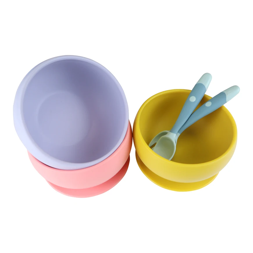 Silicone children feeding cutlery dog eating training auxiliary food bowl pet silicone bowl