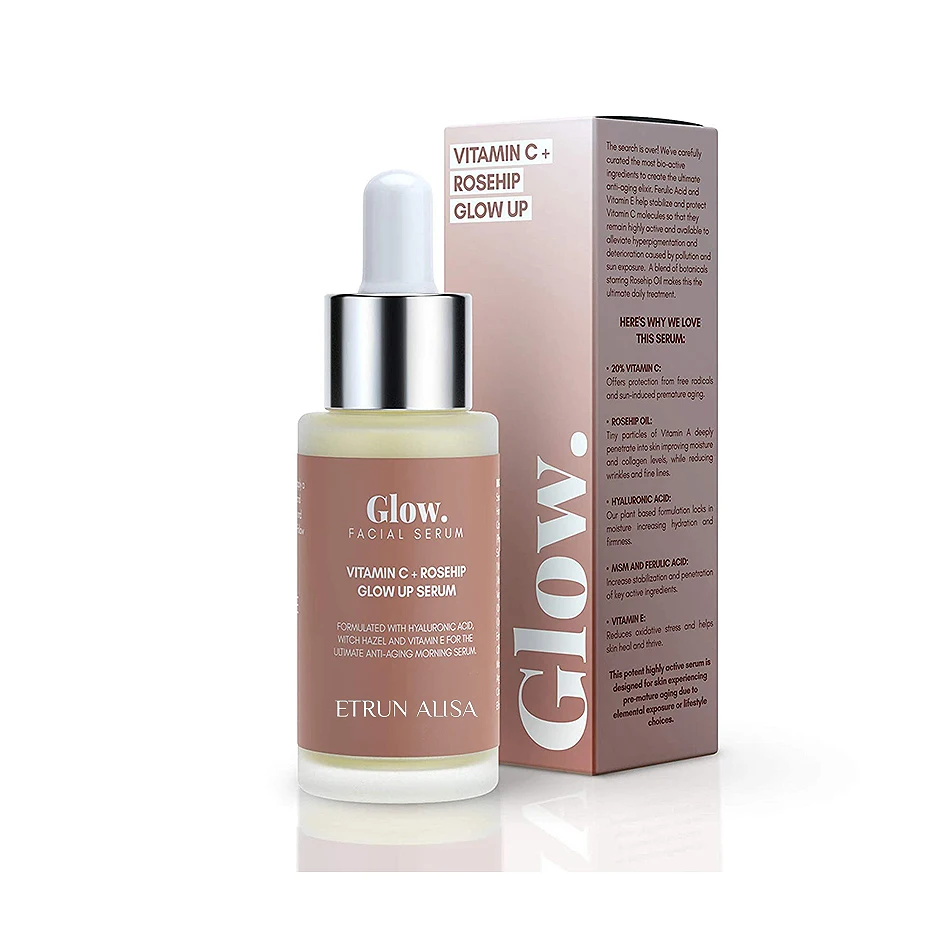 Vitamin C Rosehip Glow Up Facial Serum Anti-Aging Hyaluronic Acid Skin Care Face Serum