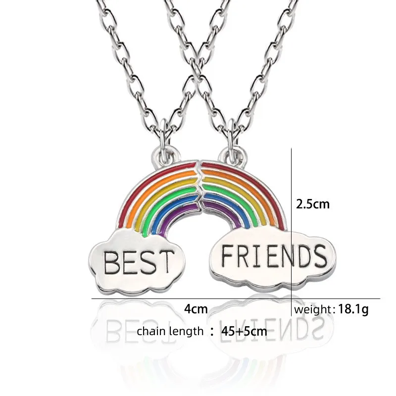 Succsion Stainless Steel Heart Pendant Bff Friendship Necklace Best Friend Necklaces For 2 3 4 5 6 Girls Boys