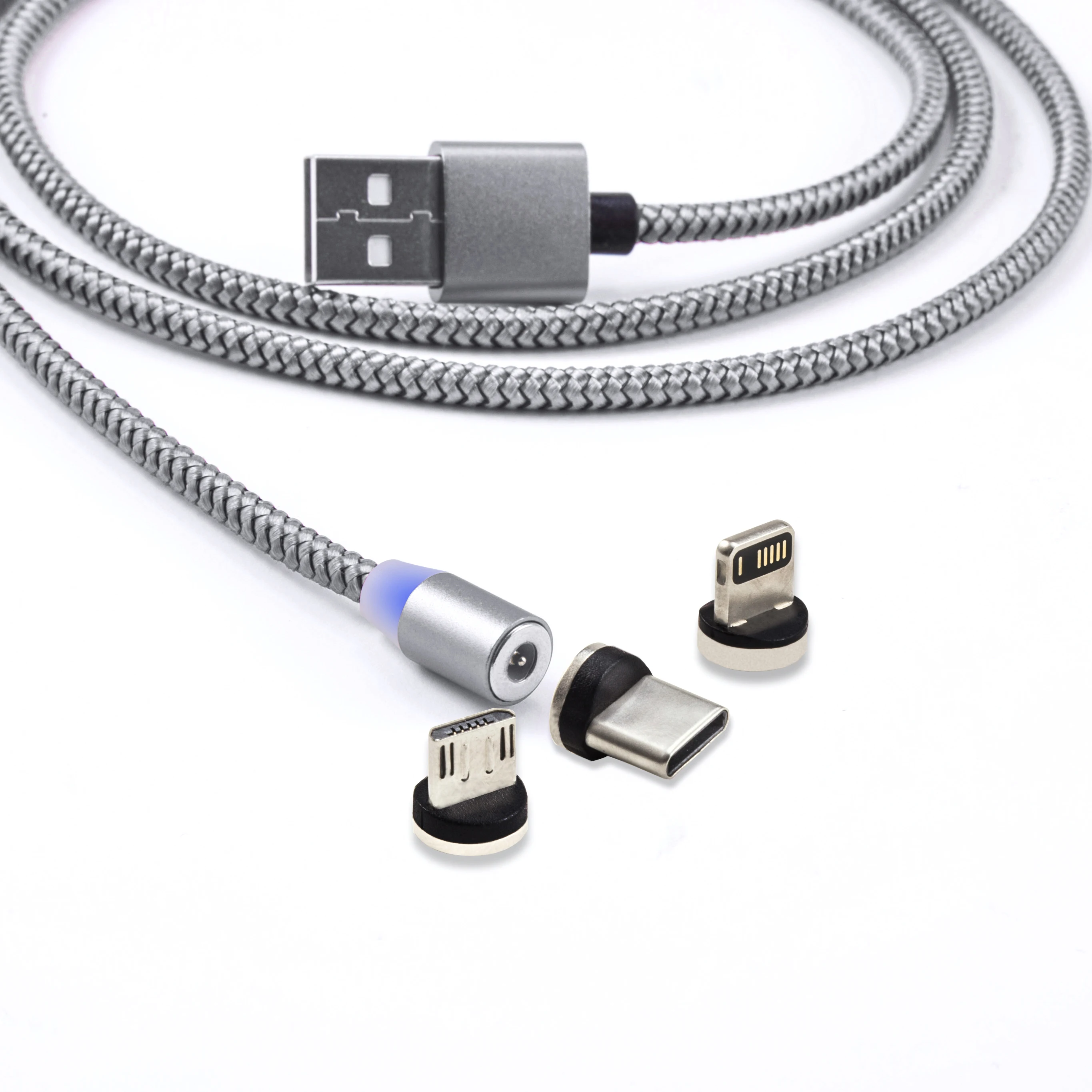 Wholesale 3-in-1 Magnet USB Ladekabel magnetic USB Laden Kabel for iPad Samsung iPhone Huawei
